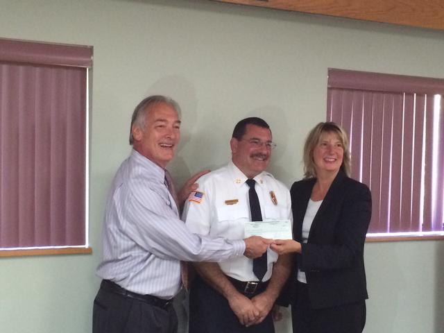 Chief Cordisco receives donation from the Thorndale Dental Assoc.  Fall 2013